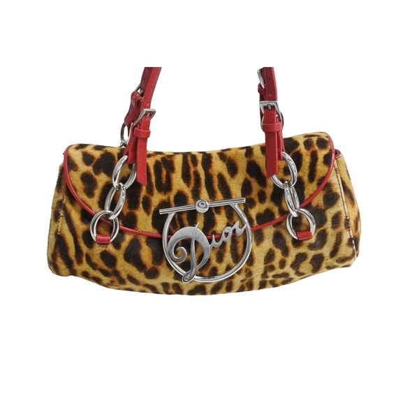 Dior Haraco Leopard  Handbag Christian Print - Picture 1 of 8
